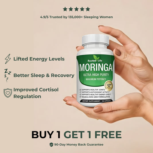 Rooted Life Moringa - Naturally Regulates Cortisol To Sleep Through The Night Again